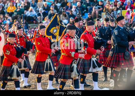 Ottawa, Canada - 22 maggio 2023: Spettacolo del rodeo nella sede della RCMP Musical Ride Stables Foto Stock