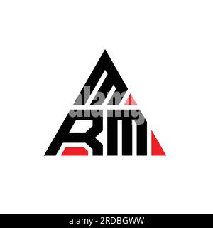 Logo MRM a lettera triangolare con forma triangolare. Monogramma di design con logo triangolare MRM. Modello di logo vettoriale triangolare MRM di colore rosso. MRM triangul Illustrazione Vettoriale