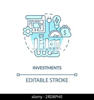 Icona del concetto di investimento personalizzabile 2D. Illustrazione Vettoriale