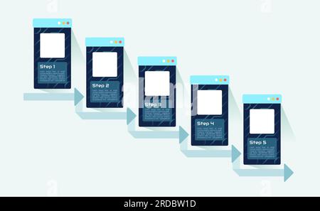 Modello di progettazione grafico infografica software e hardware Illustrazione Vettoriale