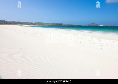 Spiagge bianche di Reef Beach sull'isola di Lewis Foto Stock