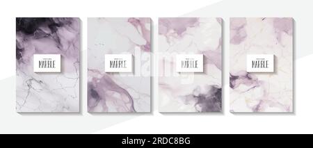 Collezione di motivi in marmo. Lussuosa collezione di fondo in marmo Illustrazione Vettoriale