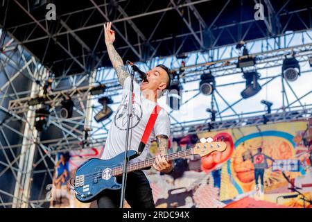 Bellaria Igea Marina, Italia. 2 giugno 2023. Concerto dal vivo anti-Flag allo Slam Dunk Festival Italia a Bellaria-Igea Marina 2 giugno 2023 (foto di Andrea Ripamonti/NurPhoto) crediti: NurPhoto SRL/Alamy Live News Foto Stock