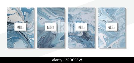 Collezione di motivi in marmo. Lussuosa collezione di fondo in marmo Illustrazione Vettoriale