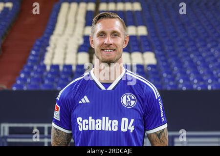 Gelsenkirchen, Germania. 20 luglio 2023. Foto del team FC Schalke 04, Sebastian Polter di Schalke credito: Tim Rehbein/dpa/Alamy Live News Foto Stock