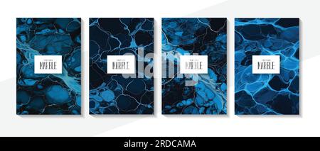 Collezione di motivi in marmo. Lussuosa collezione di fondo in marmo Illustrazione Vettoriale