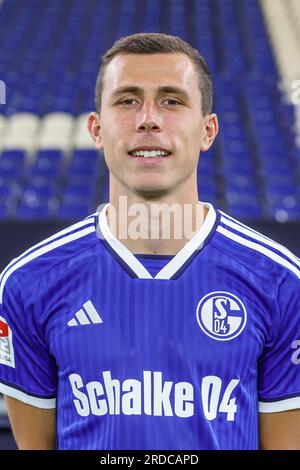 Gelsenkirchen, Germania. 20 luglio 2023. Foto del team FC Schalke 04, Ron Schallenberg di Schalke credito: Tim Rehbein/dpa/Alamy Live News Foto Stock