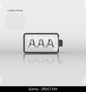 AAA batteria icona in stile appartamento. Livello di potenza illustrazione vettoriale bianco su sfondo isolato. Accumulatore al litio concetto aziendale. Illustrazione Vettoriale