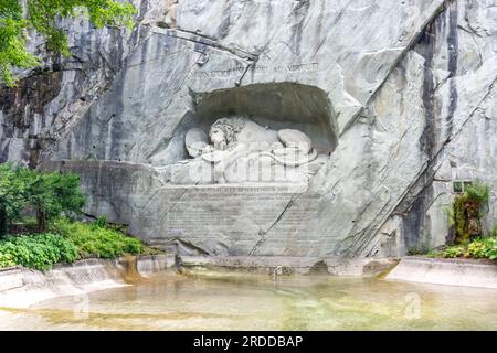 Monumento del Leone (Löwendenkmal), Denkmalstrasse, città di Lucerna (Lucerna), Lucerna, Svizzera Foto Stock