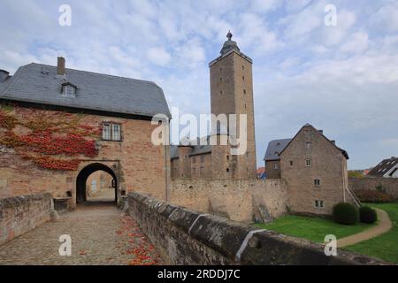 Castello costruito nel XIII secolo, complesso del castello, Steinau an der Strasse, Spessart, Assia, Germania Foto Stock