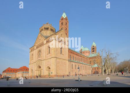 Cattedrale romanica dell'UNESCO, cattedrale di St Maria e St. Stefano, Mariendom, Cattedrale Imperiale, Spira, Renania-Palatinato, Germania Foto Stock