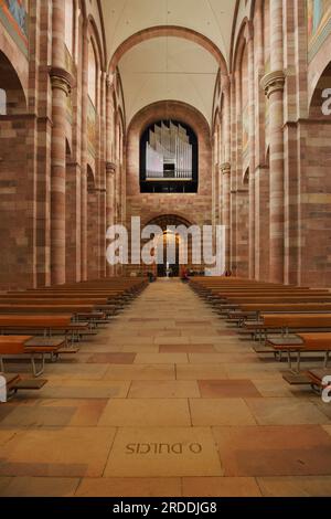 Vista interna della cattedrale romanica dell'UNESCO, della cattedrale di San Maria e St. Stefano, Mariendom, Cattedrale Imperiale, Spira, Renania-Pala Foto Stock