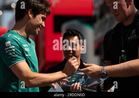 Budapest, Ungheria - 20 LUGLIO 2023, #18 Lance Walk (CAN, Aston Martin), giornata dei media all'Hungaroring Foto Stock