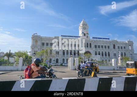 Chennai, India - 14 luglio 2023: Greater Chennai Corporation Office è l'ente civico che governa la città metropolitana di Chennai nello stato indiano Foto Stock