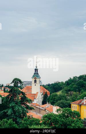 Veduta della Chiesa della Beata Vergine Maria a Trsat a fiume, Croazia. Santuario della madre di Dio Trsat. Foto Stock