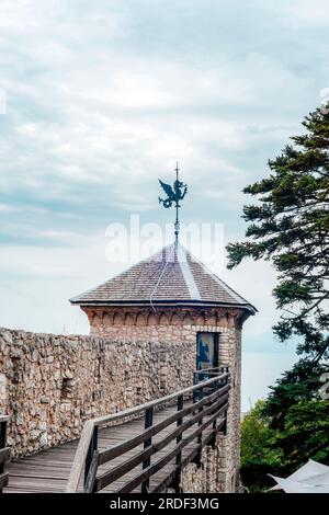 Torre del Castello di Trsat a fiume, Croazia. Foto Stock