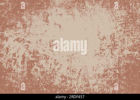 Texture grunge. Sfondo vettoriale parete vecchio spazzolato caldo beige marrone. Illustrazione Vettoriale