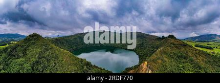 Lago Guatavita, Ande colombiane, Colombia Foto Stock