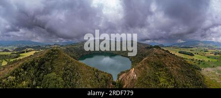 Lago Guatavita, Ande colombiane, Colombia Foto Stock