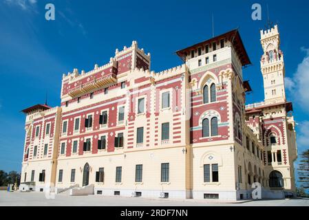 Vista panoramica del palazzo di Montazah ad Alessandria d'Egitto Foto Stock