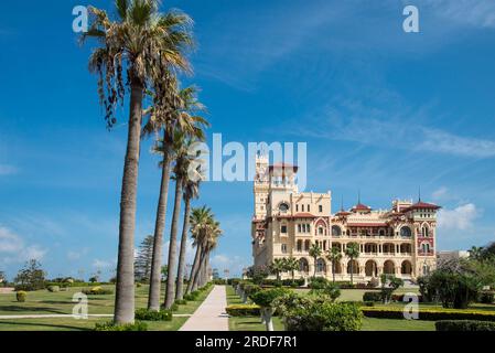 Vista panoramica del palazzo di Montazah ad Alessandria d'Egitto Foto Stock