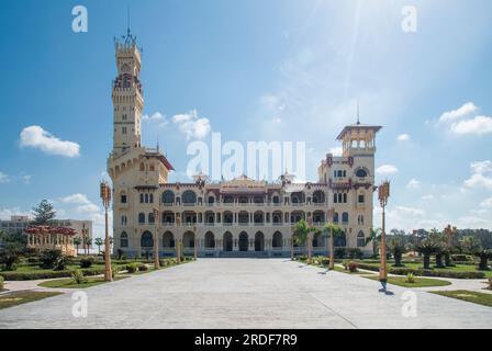 Vista panoramica del palazzo di Montazah ad Alessandria d'Egitto Foto Stock