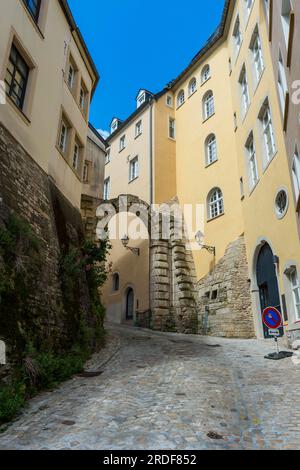 Piazza della città alta, patrimonio dell'umanità dell'UNESCO, visita il vecchio quartiere di Lussemburgo, Lussemburgo Foto Stock