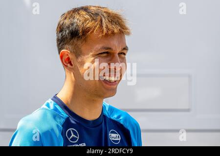 Budapest, Ungheria. 20 luglio 2023. HUNGARORING, UNGHERIA - 20 LUGLIO: Alex Albon, Williams Racing FW45 durante il Gran Premio d'Ungheria a Hungaroring giovedì 20 luglio 2023 a Mogyoród, Ungheria. (Foto di Michael Potts/BSR Agency) credito: BSR Agency/Alamy Live News Foto Stock