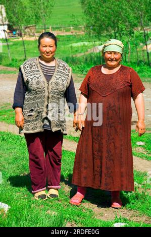 Donne kazake, Gabagly National Park, Gabagly, Kazakistan, Kazakistan, Donne kazake Foto Stock