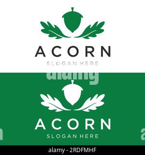 Logo Acorn con lamelle con modifica delle illustrazioni vettoriali. Illustrazione Vettoriale