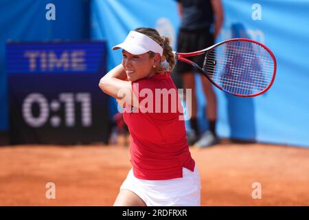 Nizza, Francia 20/07/2023, donna VEKIC di Croazia durante la Hopman Cup 2023, ITF World Mixed Team Championships il 20 luglio 2023 al Nice Lawn Tennis Club di Nizza, Francia Foto Stock