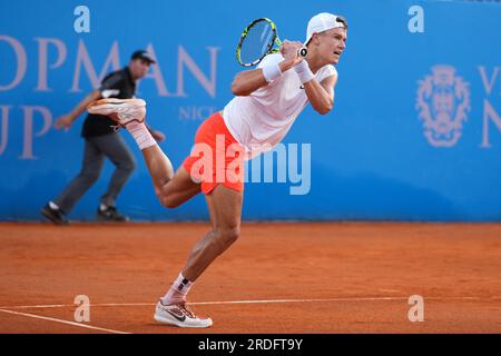 Holger RUNE della Danimarca durante la Hopman Cup 2023, ITF World Mixed Team Championships il 20 luglio 2023 al Nice Lawn Tennis Club di Nizza, in Francia Foto Stock