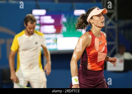 La Francia si allea con Alize CORNET e Richard GASQUET durante la Hopman Cup 2023, ITF World Mixed Team Championships il 20 luglio 2023 al Nice Lawn Tennis Club di Nizza, in Francia Foto Stock