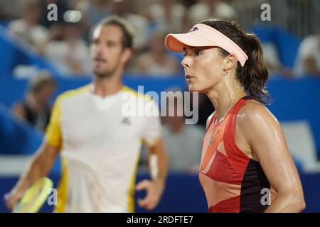 La Francia si allea con Richard Gasquet e Alize Cornet durante la Hopman Cup 2023, ITF World Mixed Team Championships il 20 luglio 2023 al Nice Lawn Tennis Club di Nizza, in Francia Foto Stock