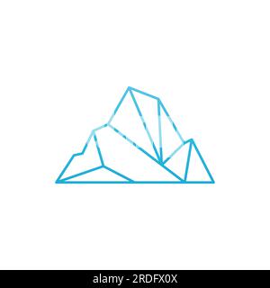 Illustrazione vettoriale minimalista con logo iceberg geometrico astratto e artico. Illustrazione Vettoriale