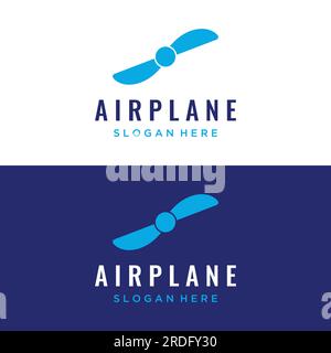 Modello di logo astratto elica di aeroplano, mulino a vento, FAN.Logo per aviazione,azienda,marchio,industria. Con un concetto moderno. Illustrazione Vettoriale