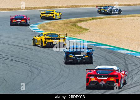 Estoril, Portogallo. 15 luglio 2023. Ferrari 488 EVO all'Estoril Cicuit durante il Ferrari Challenge 2023 (Jose Salgueiro/SPP) credito: SPP Sport Press Photo. /Alamy Live News Foto Stock