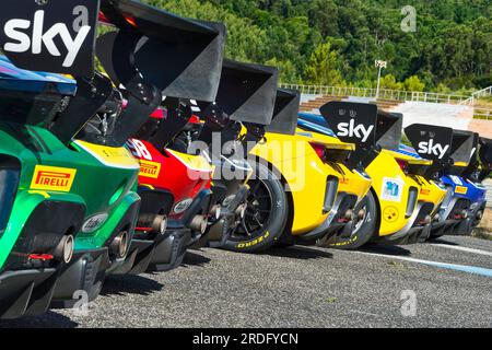 Estoril, Portogallo. 15 luglio 2023. Ferrari 488 EVO al circuito di Estoril durante il Ferrari Challenge 2023 (Jose Salgueiro/SPP) credito: SPP Sport Press Photo. /Alamy Live News Foto Stock