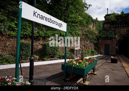 Knaresborough Station, Yorkshire Foto Stock