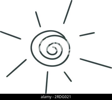 Illustrazione del vettore solare disegnata a mano Illustrazione Vettoriale