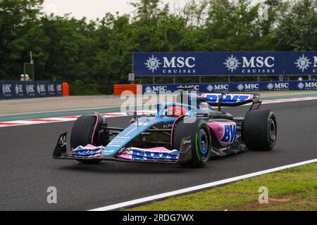 Budapest, Rieti, Ungheria. 21 luglio 2023. Esteban Ocon (fra) Alpine A523.durante le prove libere 1, venerdì 21 luglio, FORMULA 1 QATAR AIRWAYS HUNGARIAN GRAND PRIX 2023 - Lug 21 - Lug 23 2023 Hungaroring, Budapest, Ungheria (Credit Image: © Alessio De Marco/ZUMA Press Wire) SOLO USO EDITORIALE! Non per USO commerciale! Foto Stock