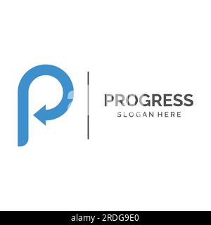 Logo di crescita e progresso creativo per il settore finanziario e della carriera con indicazione della freccia. Logo per il business, il progresso e il simbolo della carriera. Illustrazione Vettoriale