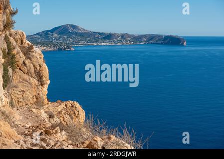 Vista aerea della baia di Calpe-Comunidad Autonoma de Valencia, Alicante, Spagna - foto ufficiale Foto Stock