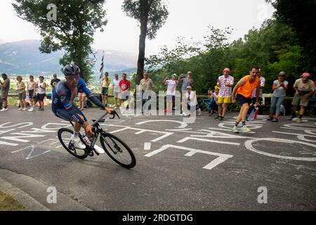 Domancy, Francia 18 luglio 2023: THIBAUT PINOT (GROUPAMA - FDJ fra) nella tappa cronologica del Tour de France. Foto Stock