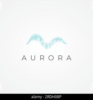 Il logo Light Wave ispirato alla luce dell'aurora. Illustrazione Vettoriale