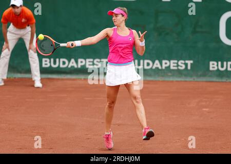 Budapest, Ungheria. 21 luglio 2023. Nadia Podoroska (ARG) durante la partita dei quarti di finale del WTA250 Hungarian Gran Prix Tennis il 21 luglio 2023 a Romai Teniszakademia, Budapest, Ungheria credito: Live Media Publishing Group/Alamy Live News Foto Stock