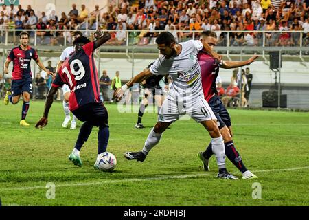 Olbia, Italia. 21 luglio 2023. Alessandro Corti di Olbia calcio durante Olbia vs Cagliari, amichevole partita di calcio ad Olbia, Italia, 21 luglio 2023 crediti: Agenzia fotografica indipendente/Alamy Live News Foto Stock