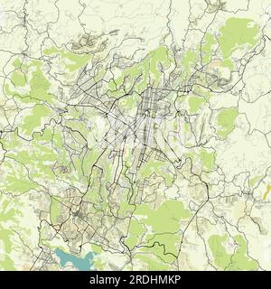 Mappa vettoriale della città del Guatemala Illustrazione Vettoriale