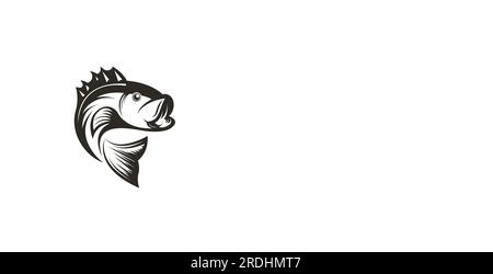 Logo pesce, fishinghook, olio di pesce e icona del ristorante di pesce. Con concetto di icona vettoriale Illustrazione Vettoriale