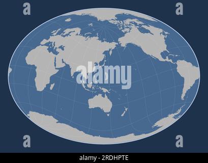 Forma della placca tettonica Mariana sulla mappa del contorno del mondo nella proiezione Fahey Oblique centrata a sud e latitudinalmente. Illustrazione Vettoriale